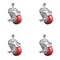 Service Caster 3.5 Inch SS Red Polyurethane Swivel 1/2 Inch Threaded Stem Caster Set Brake SCC SSTS20S3514-PPUB-RED-TLB-121315-4 - alternate 1